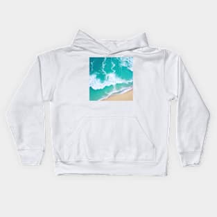 Copy of Copy of Hyperrealistic blue ocean waves Kids Hoodie